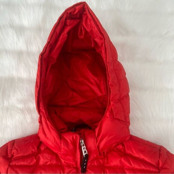 Bogner Kids Orange Red Down Ski Jacket with Hoodie (M) - Picture 4 of 10